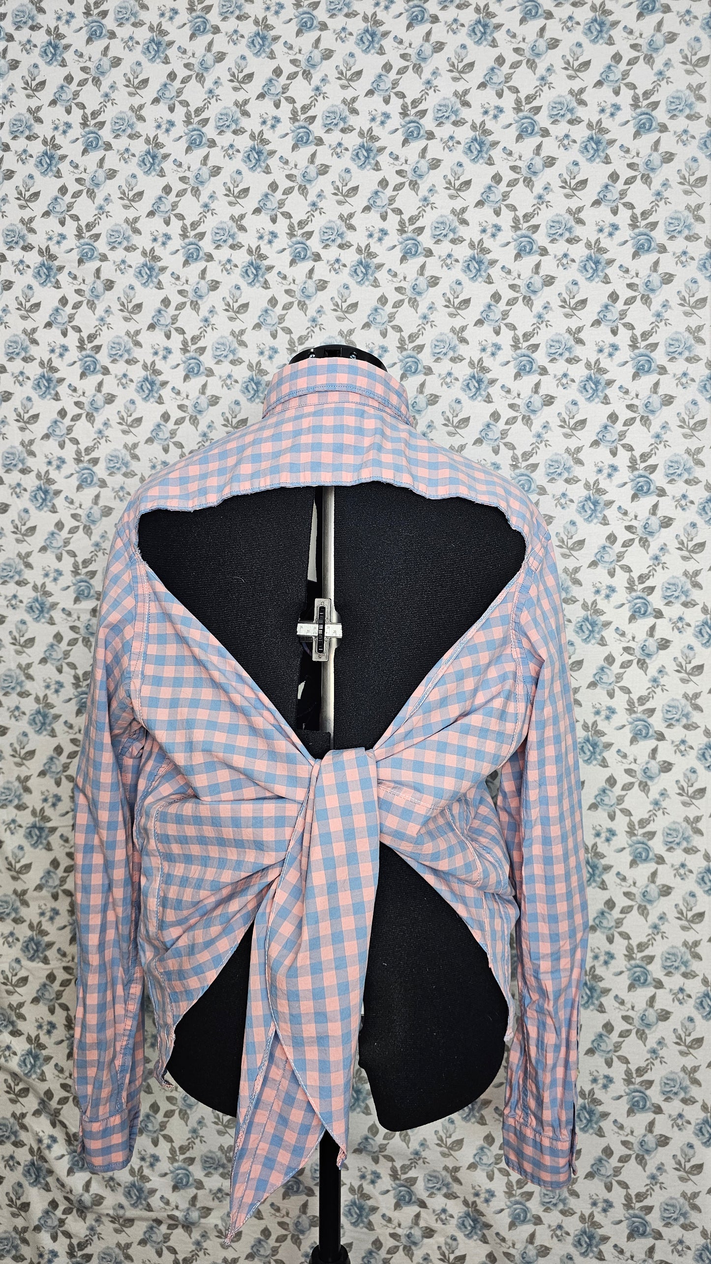 Bow Chechered Pink Top