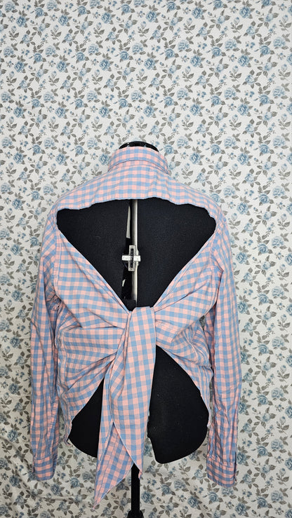 Bow Chechered Pink Top