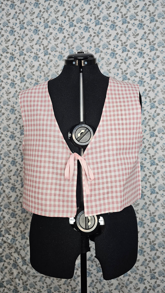 Checkered pink vest