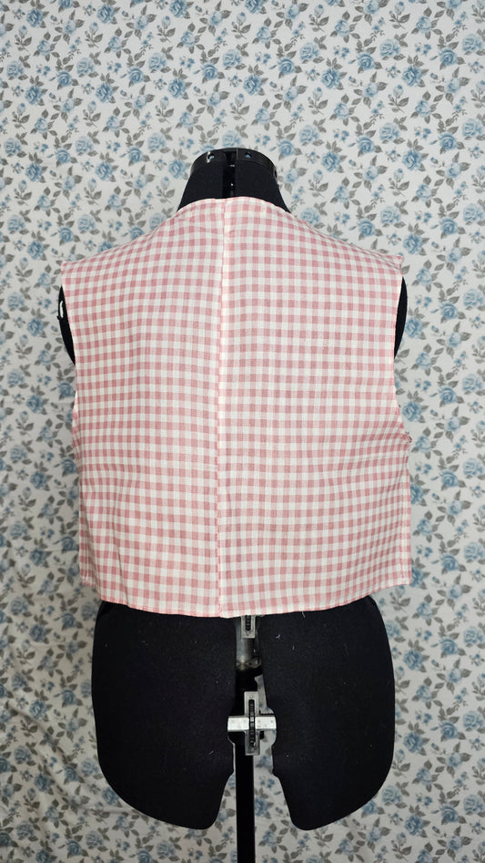Checkered pink vest