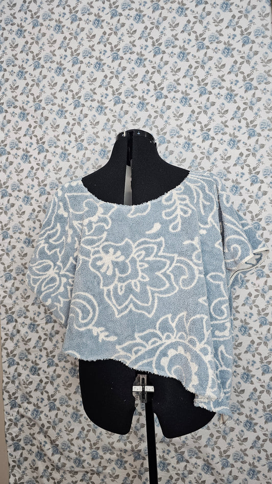Double side Blue/White Towel Top